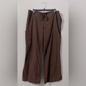 SB Scrub Pants, Medical Nurse Uniform, Brown, Size XL Petite, GUC